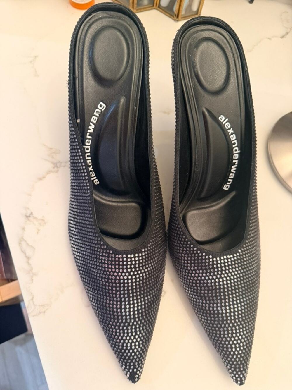 Alexander Wang Black Embellished Irina 90mm Mules - Size 39.5 - BNWOT